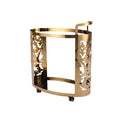 Luxuriescart Laser Cut Gold Oval Bar Cart